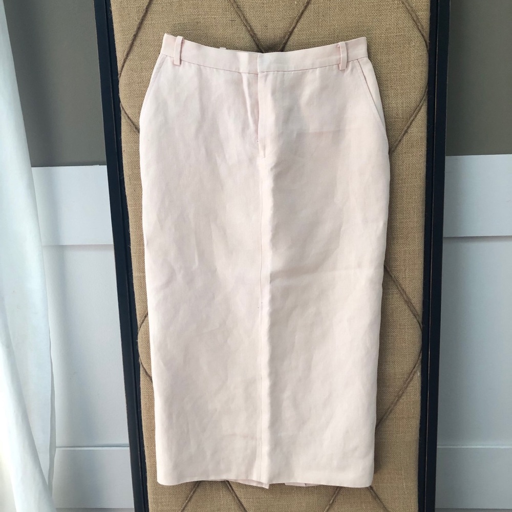 Ralph Lauren Women 2 Pink Linen Skirt